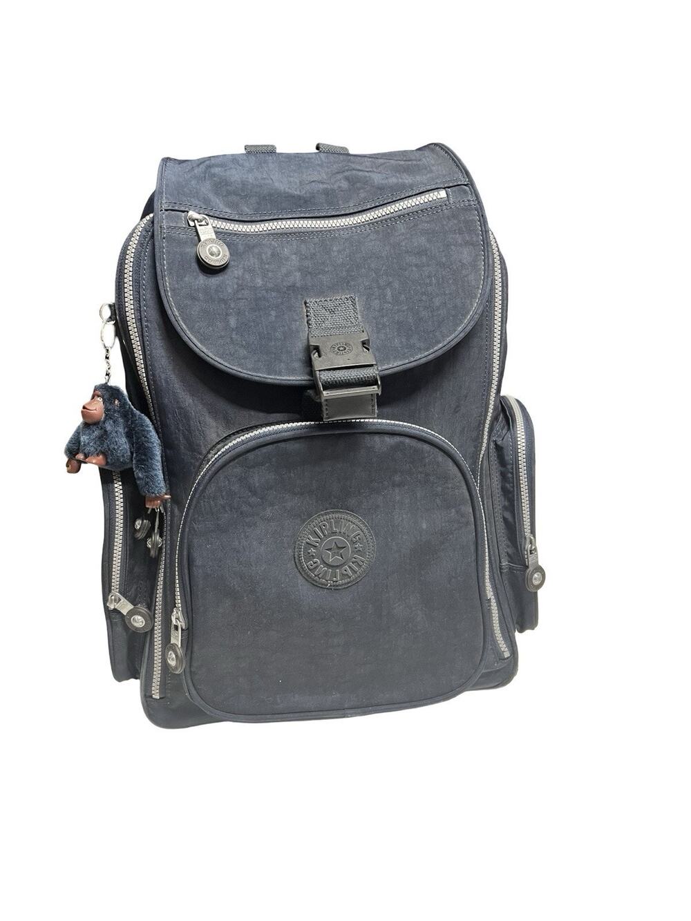 Kipling Alcatraz Navy Blue Nylon Rolling Laptop Wheeled Backpack Luggage
